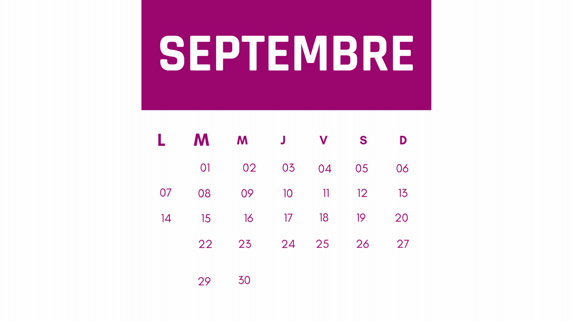 calendrier septembre formation vente VV 